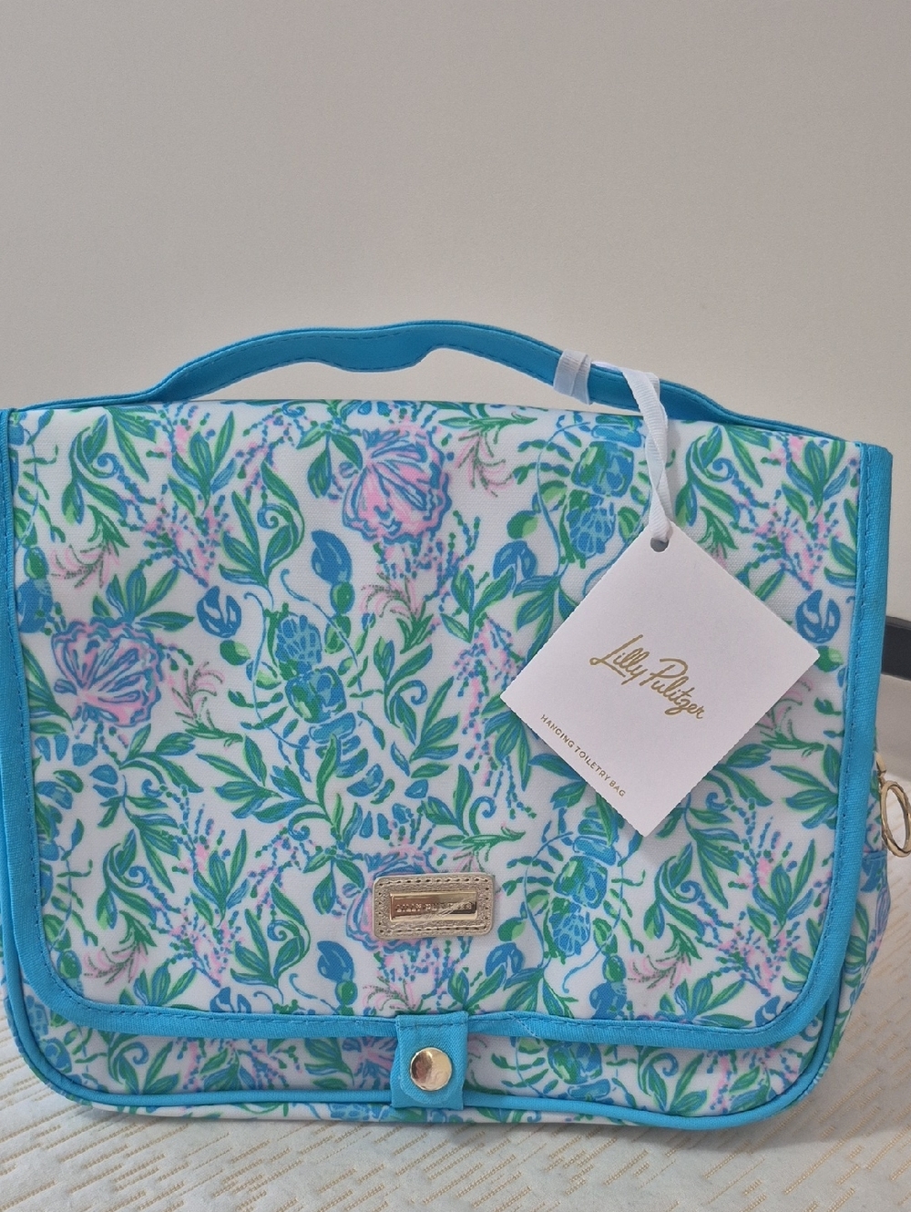 Lilly Pulitzer Blue & Pink Floral Cosmetic Case Brand New